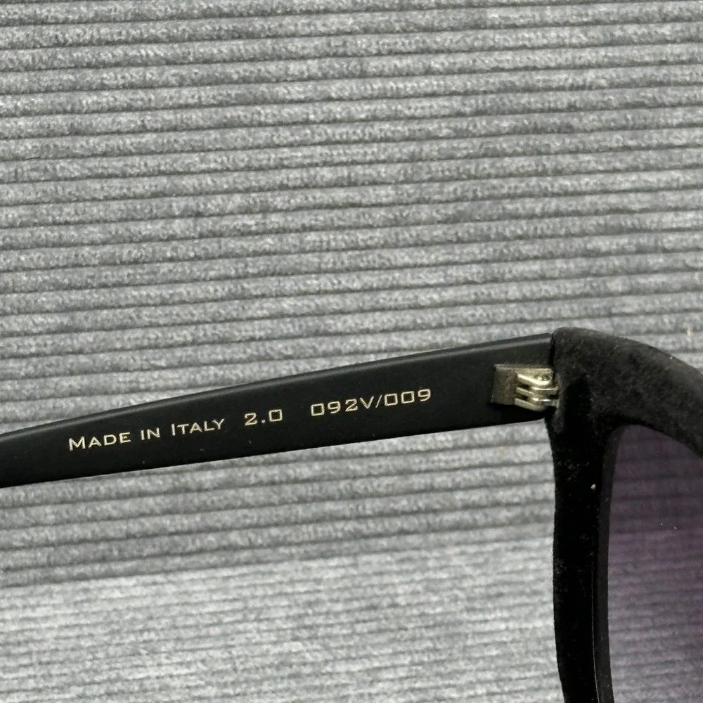Italia Independent Black Velvet Cat Eye Sunglasses Made in Italy 092V/009 Y2k